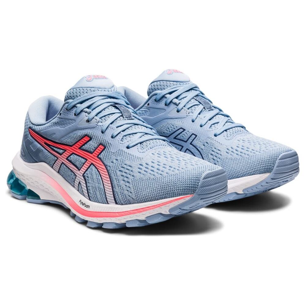 ASICS Women's Gt-1000 10 Running Shoes Soft Sky /Blazing Coral, Size 11 Wide